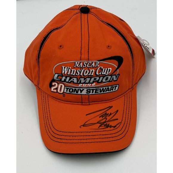 Tony Stewart Autographed Hat NASCAR Winston Cup Champion 2002 Orange JSA Chase - Picture 2 of 14